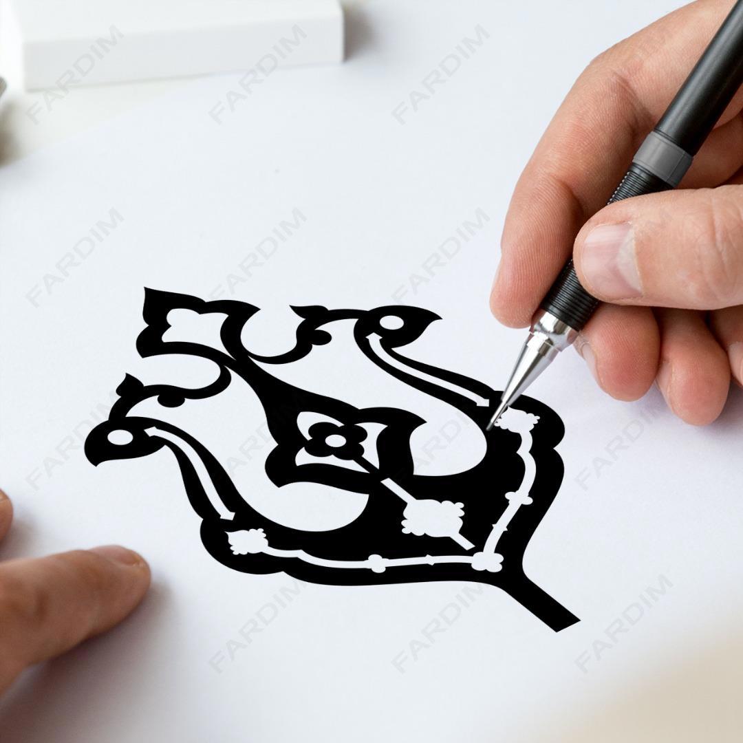 وکتور طرح نگاره گل و مرغ کد A132411